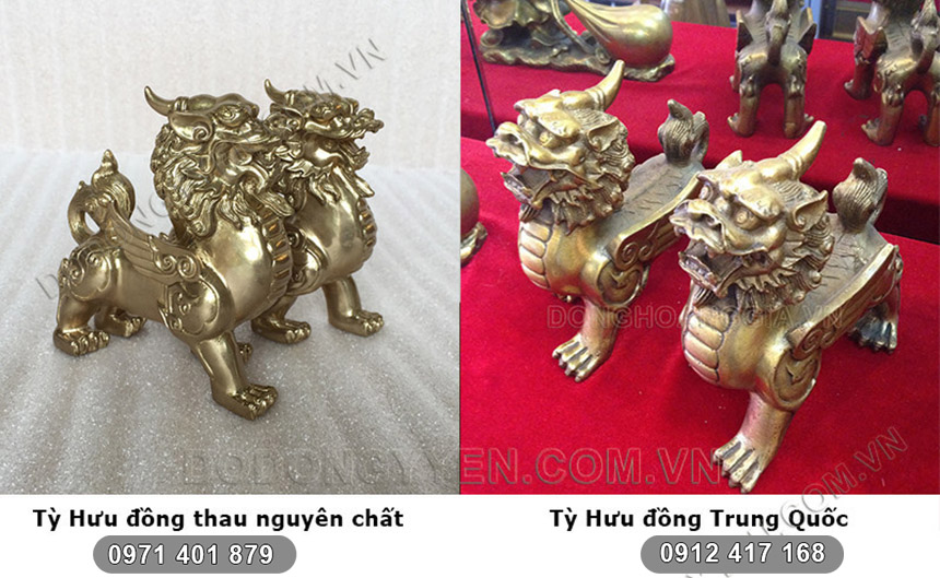 Phân biệt Tỳ Hưu đồng thau và đồng Trung Quốc Phân biệt Tỳ Hưu