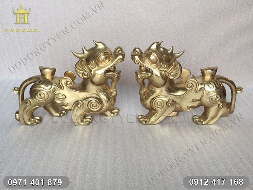 Tỳ Hưu đồng nguyên chất đúc đặc dài 31cm
