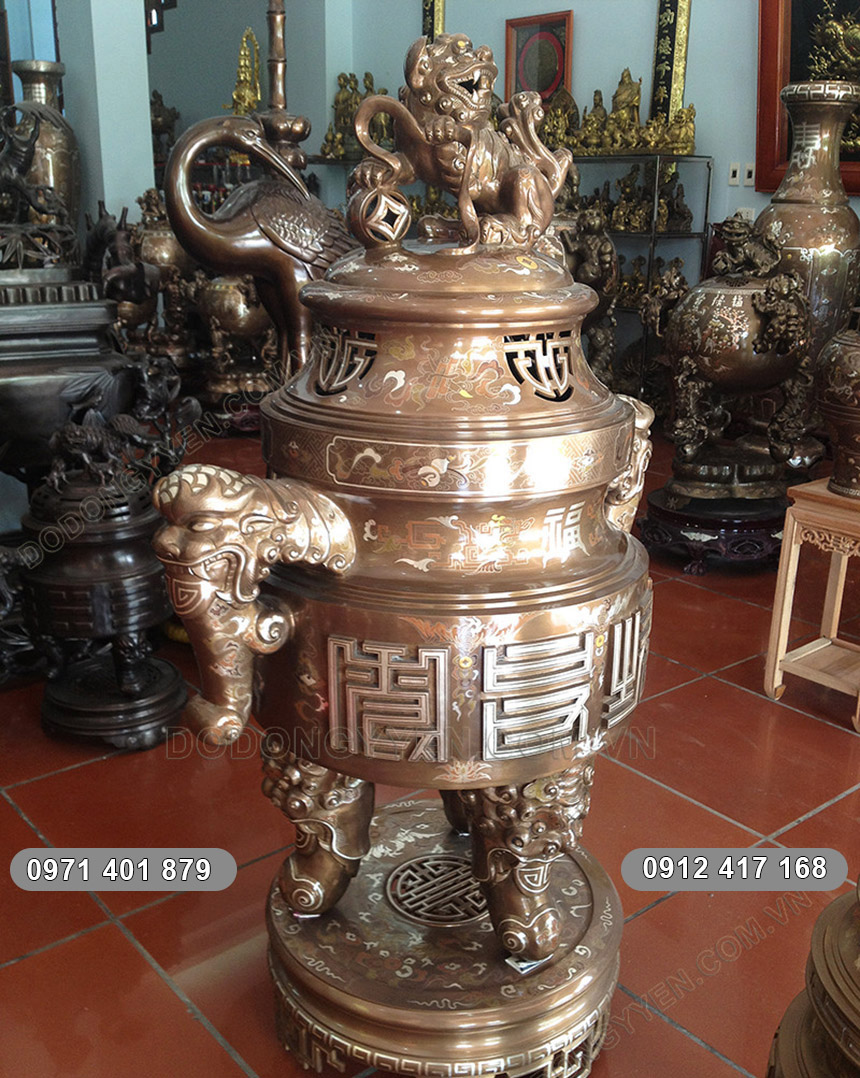 đỉnh đồng tai voi ngũ sắc