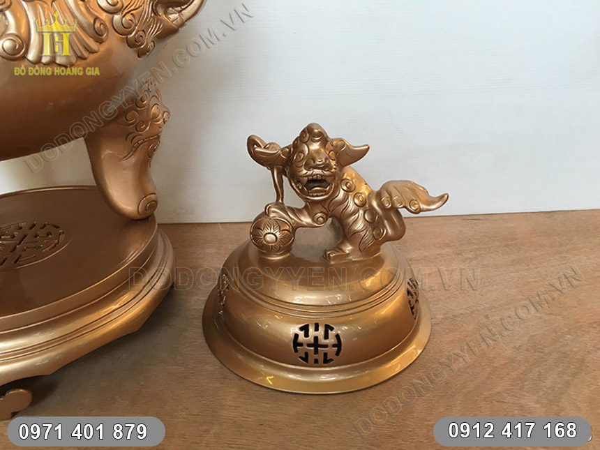 đỉnh đồng đỏ đ&uacute;c mộc 60cm 2