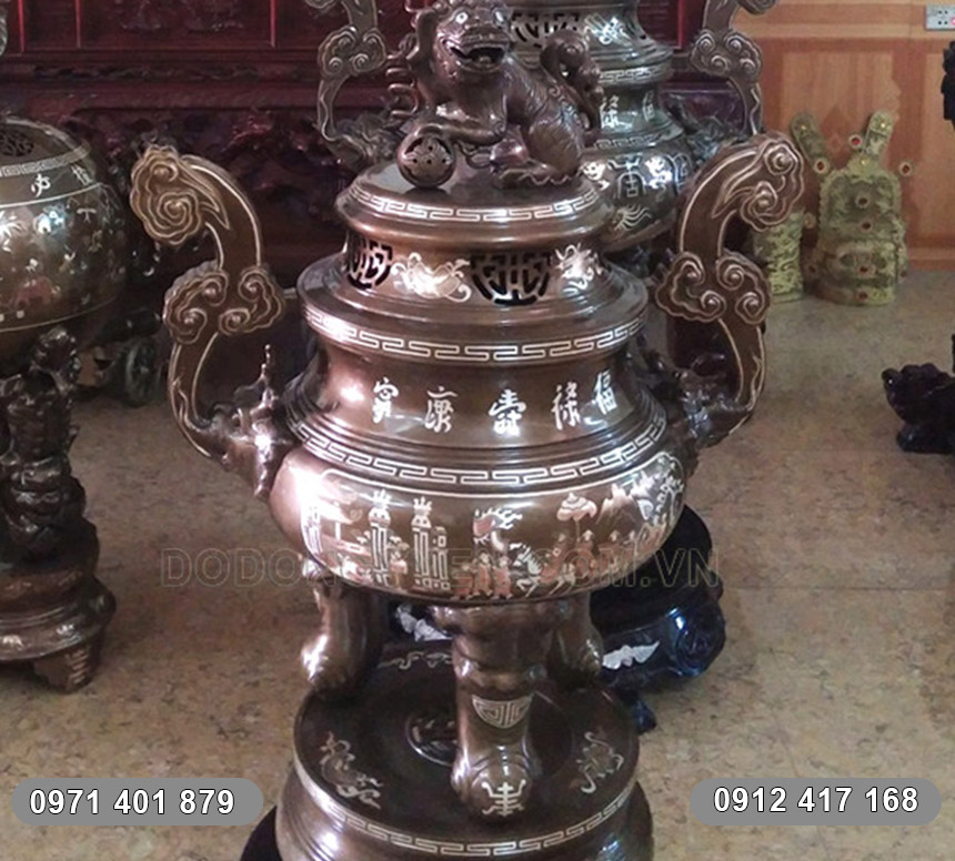 đỉnh đồng thờ cúng mao rồng đỉnh đồng mao rồng