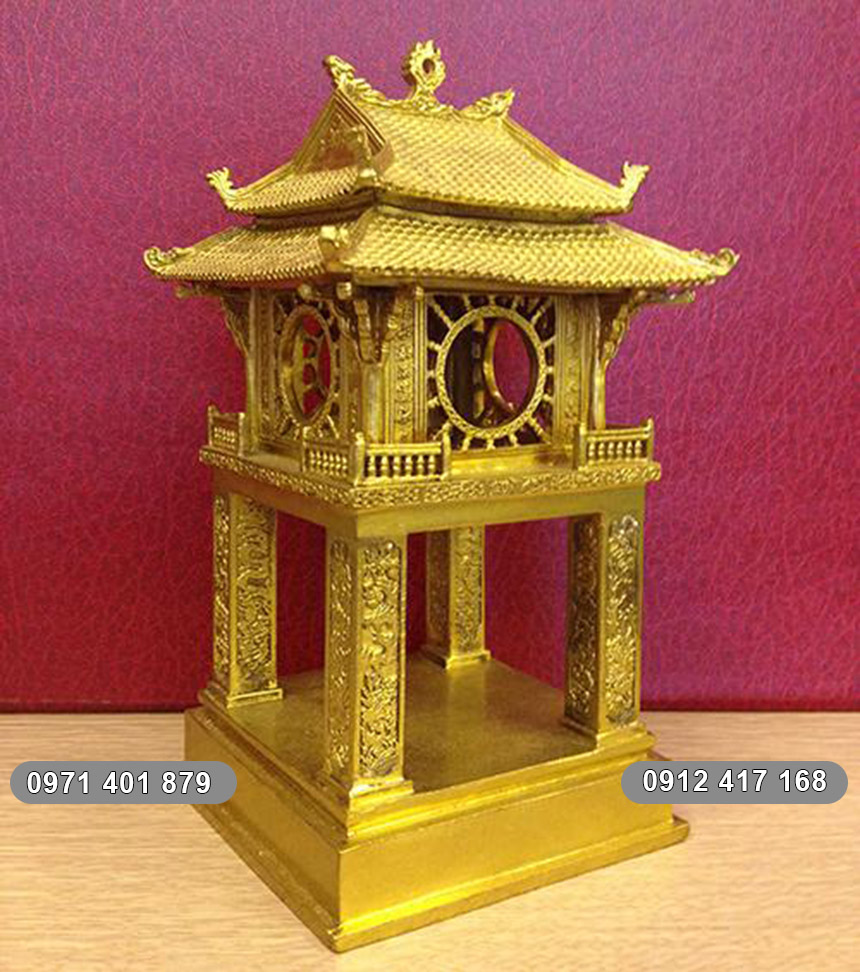 quà tặng khuê văn các bằng đồng mạ vàng 24k khuê văn các