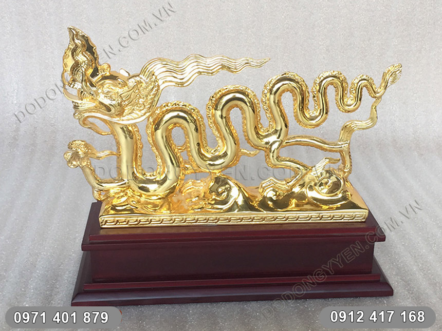 Tượng con Rồng thời Lý Mạ Vàng 24K Tượng con Rồng thời Lý Mạ Vàng 24K