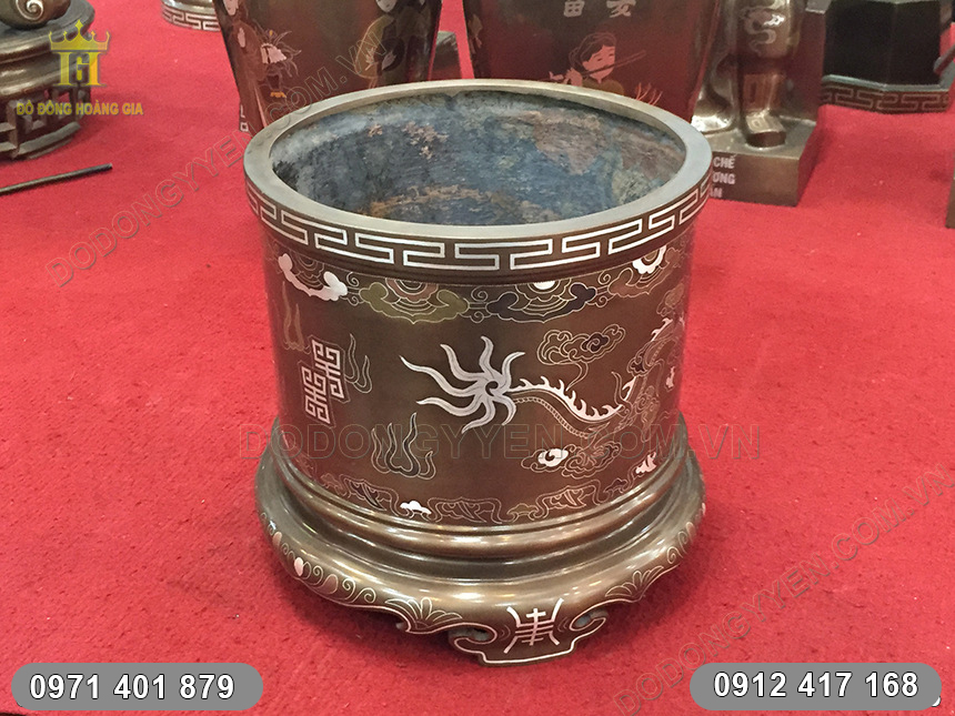 Bát Hương Đồng Khảm Ngũ Sắc Bát Hương Đồng Khảm Ngũ Sắc
