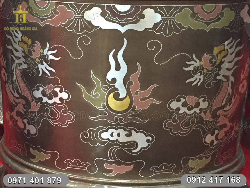 Bát Hương Đồng Khảm Ngũ Sắc Bát Hương Đồng Khảm Ngũ Sắc