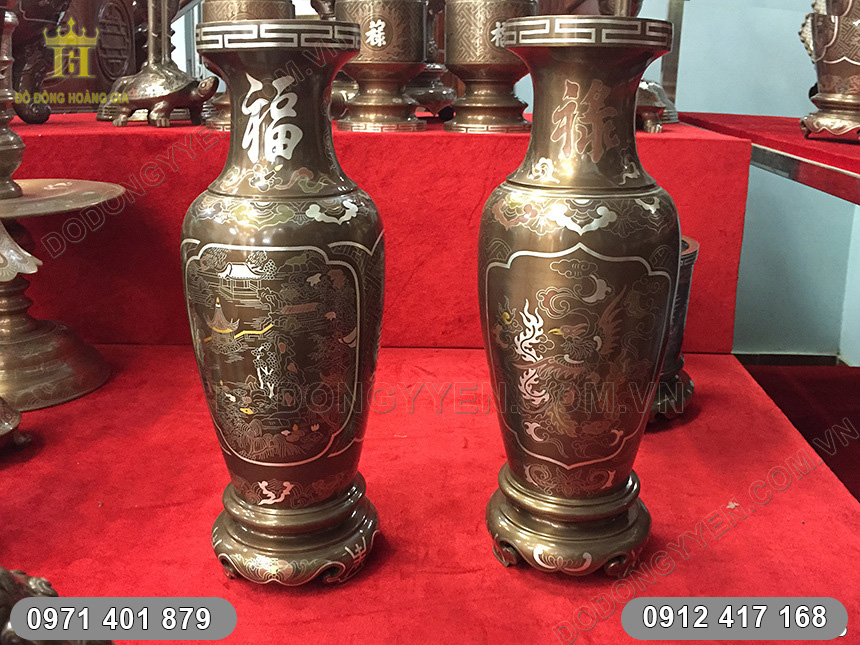 Lọ Hoa Khảm Ngũ Sắc