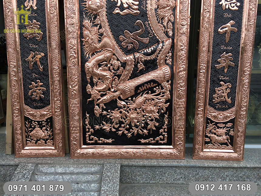 Hoành Phi Câu Đối khung đồng 1m97 2