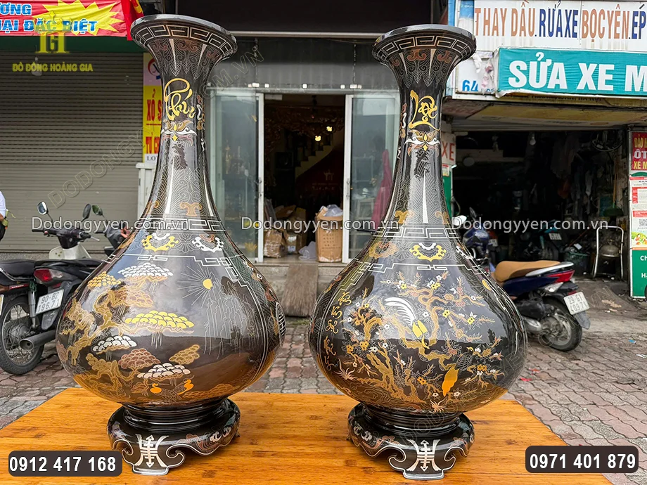 Đ&ocirc;i B&igrave;nh H&uacute;t Lộc D&aacute;ng Tỳ B&agrave; Khảm Ngũ Sắc