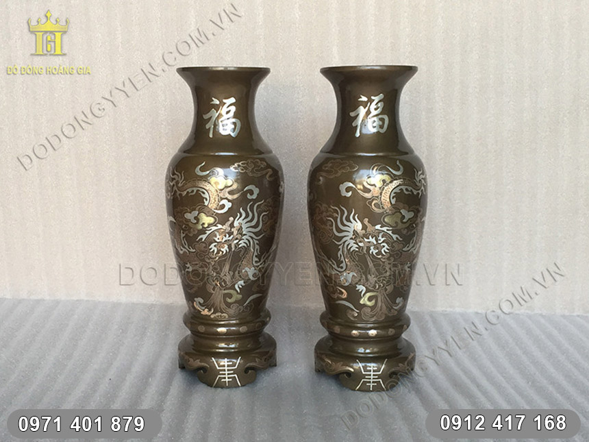 Lọ Hoa Khảm Bạc