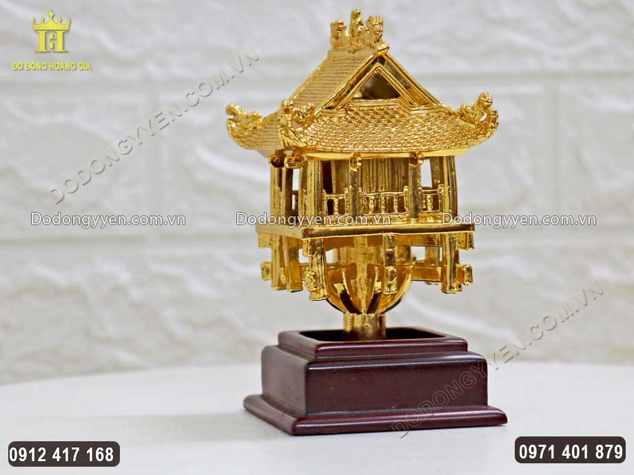 quà tặng chùa một cột bằng đồng dát vàng