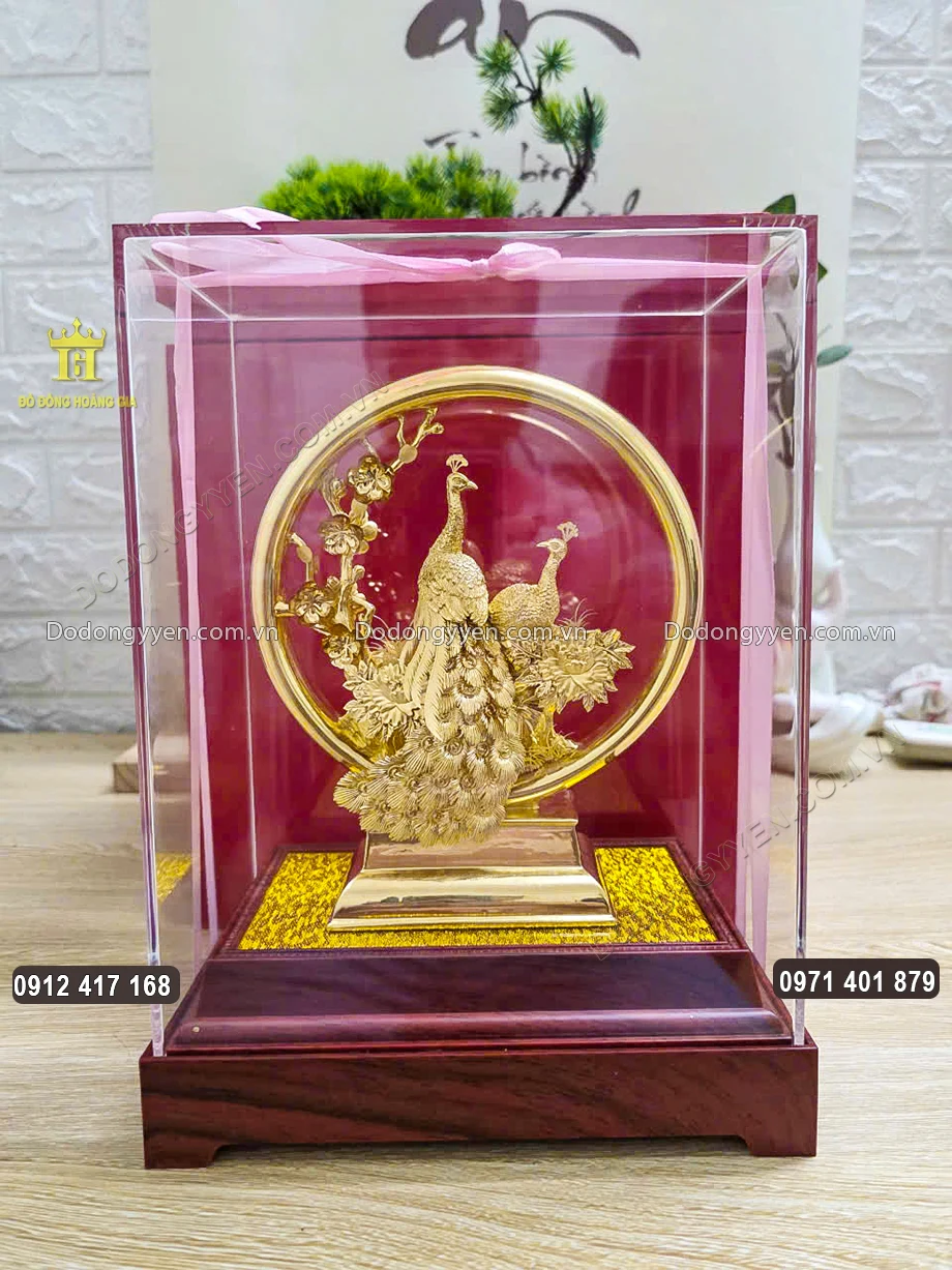 Tượng Đ&ocirc;i C&ocirc;ng Uy&ecirc;n Ương Vinh Hoa Ph&uacute; Qu&yacute; Mạ V&agrave;ng 24K