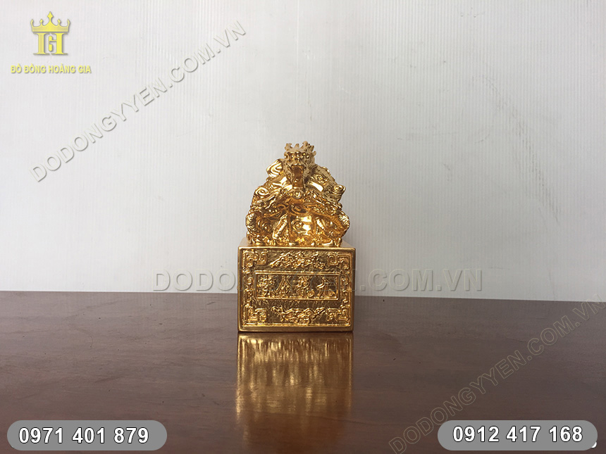 ấn rồng phong thủy d&aacute;t v&agrave;ng