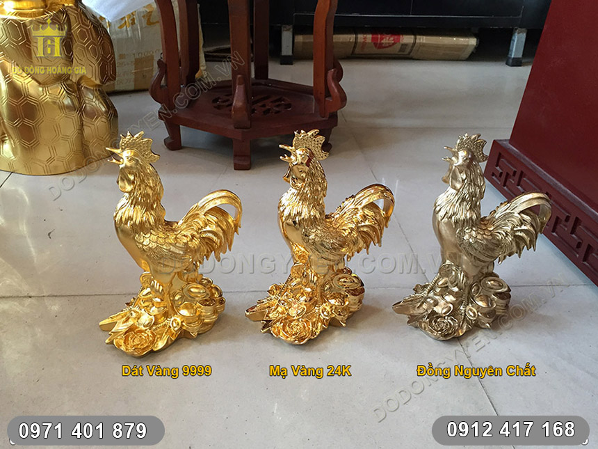tượng con g&agrave; d&aacute;t v&agrave;ng
