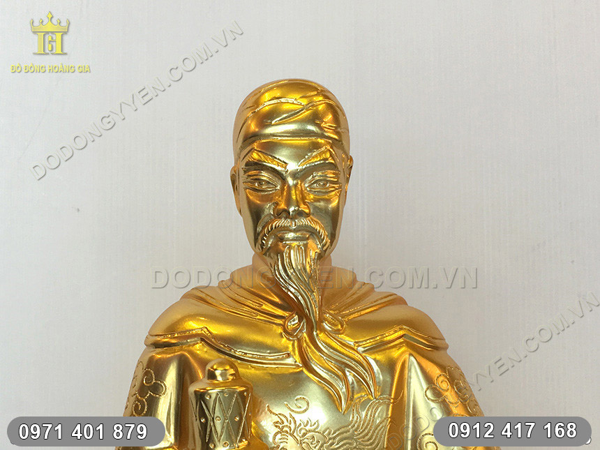 Tượng Trần Quốc Tuấn &Aacute;m Rồng D&aacute;t V&agrave;ng
