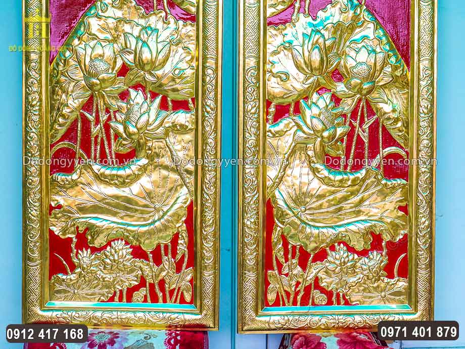 Bề mặt được d&aacute;t v&agrave;ng v&agrave; phun phủ b&oacute;ng 2K gi&uacute;p bảo vệ bề mặt đồng