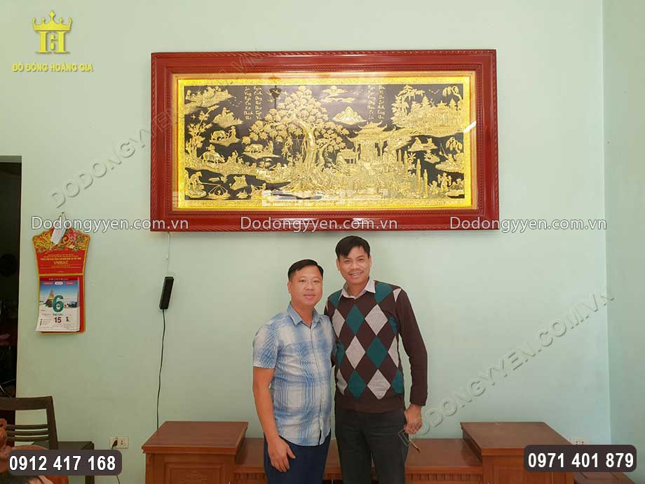 Tranh Đồng Quê Bằng Đồng Treo Phòng Khách Đẹp 1M75