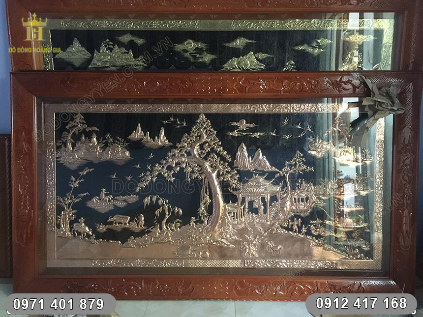 tranh đồng qu&ecirc; ph&ograve;ng kh&aacute;ch