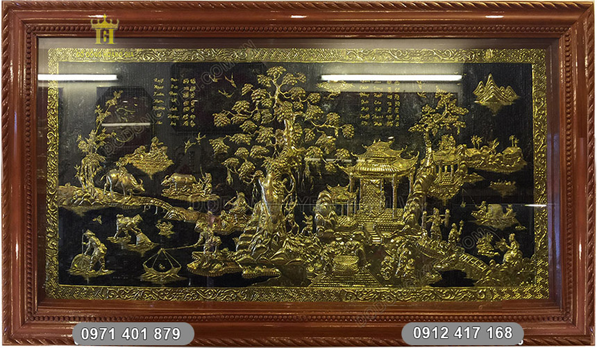 tranh đồng qu&ecirc; bằng đồng