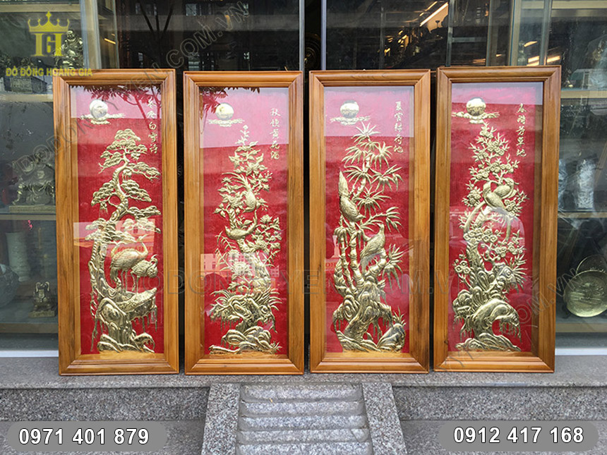 Tranh Đồng Tứ Qu&yacute; 1m