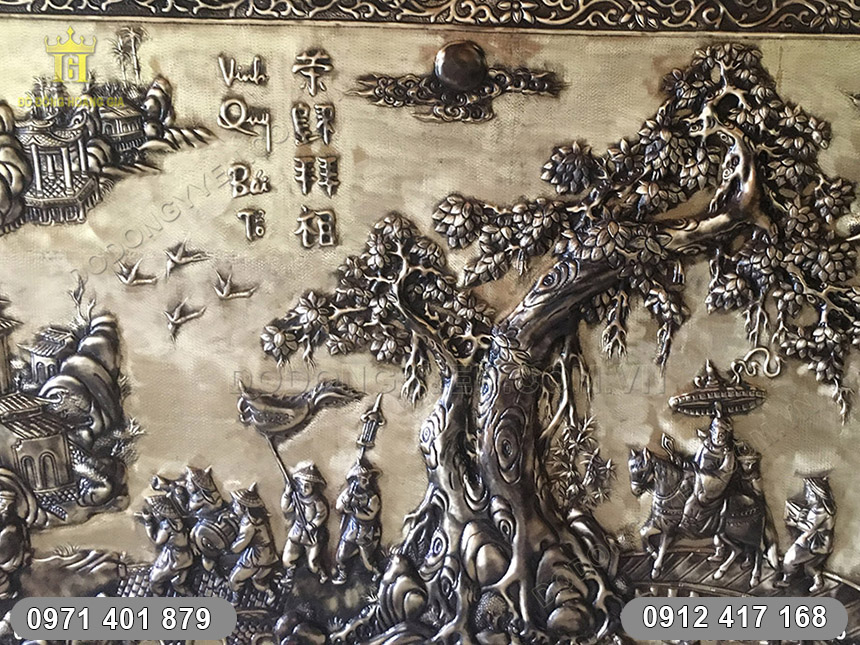 tranh vinh quy b&aacute;i tổ m&agrave;u hun giả cổ