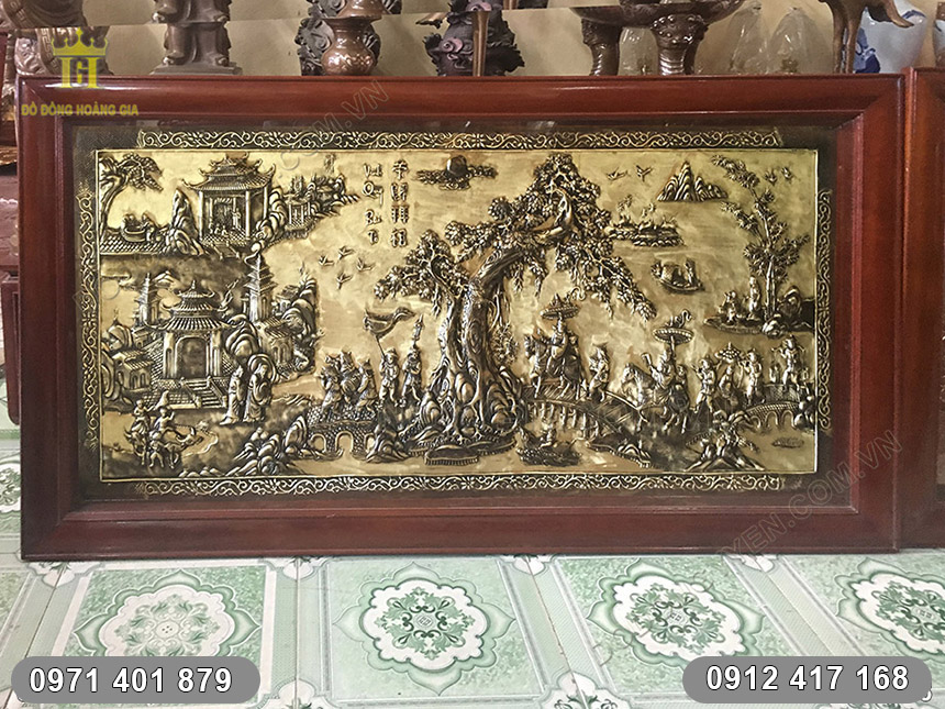tranh vinh quy b&aacute;i tổ m&agrave;u hun giả cổ