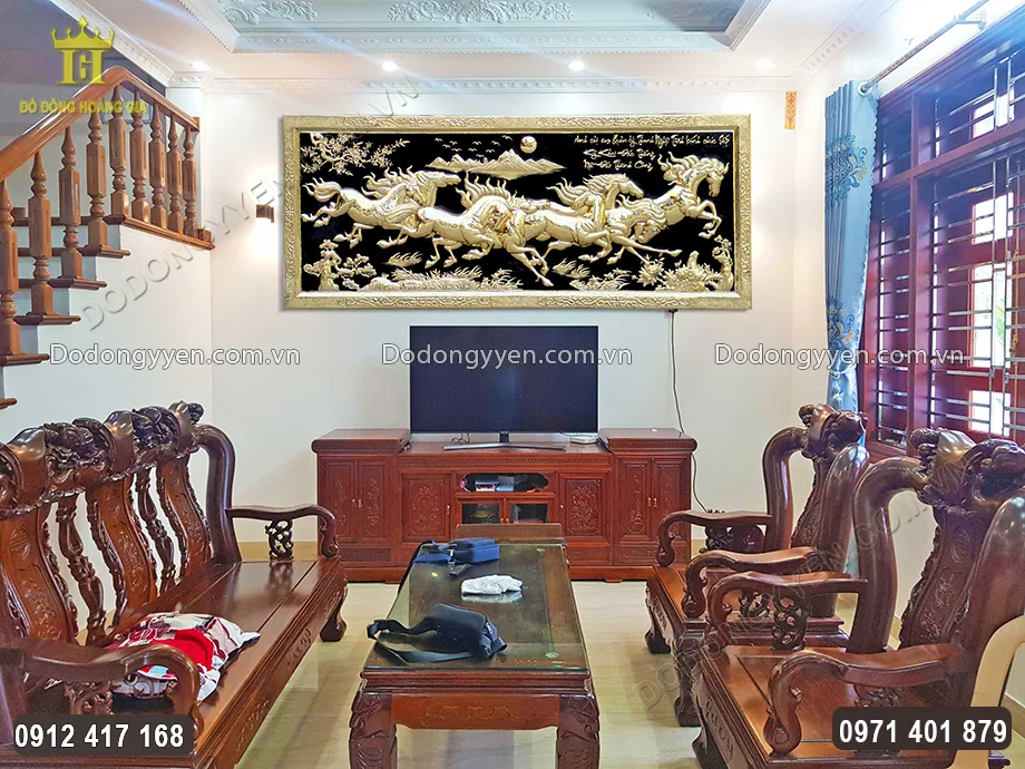 Tranh M&atilde; Đ&aacute;o Th&agrave;nh C&ocirc;ng Bằng Đồng V&agrave;ng 2M46