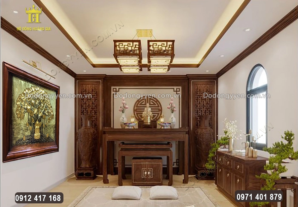 Tranh Phật Thích Ca Ngồi Dưới Gốc Cây Bồ Đề Dát Vàng 9999