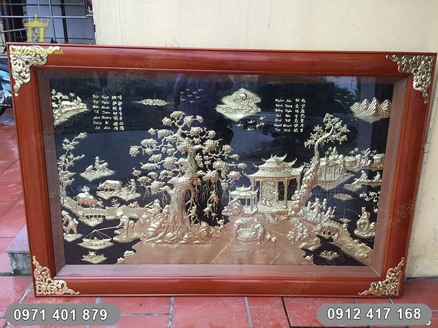 tranh phong cảnh l&agrave;ng qu&ecirc; việt nam