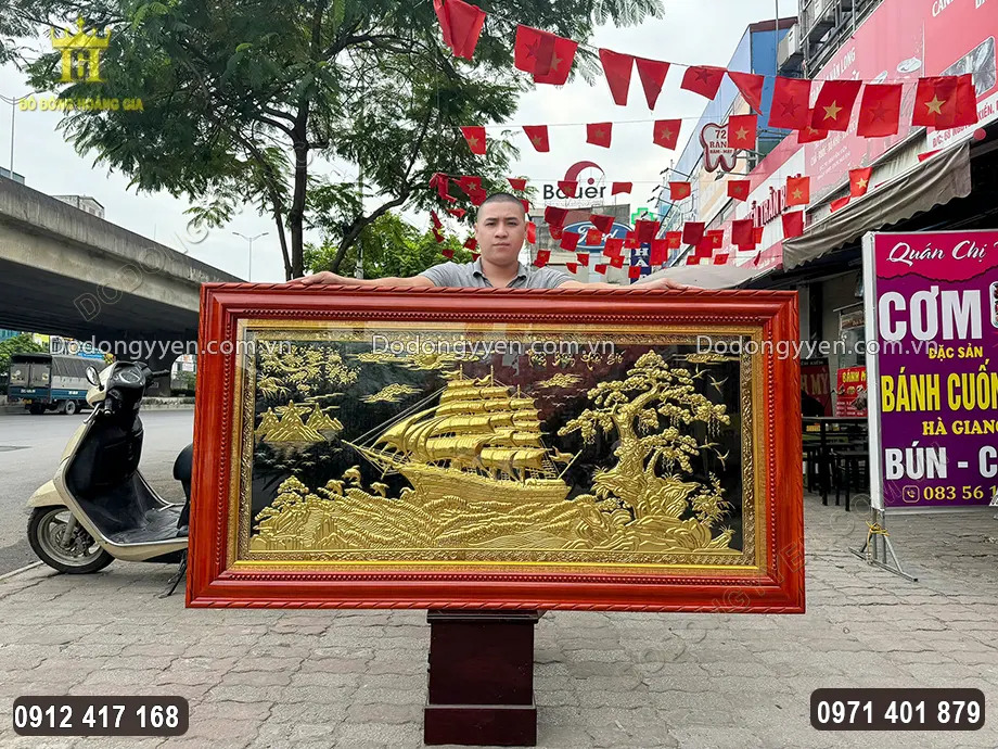 Tranh Thuận Buồm Xu&ocirc;i Gi&oacute; D&aacute;t V&agrave;ng 9999 H&agrave;ng VIP