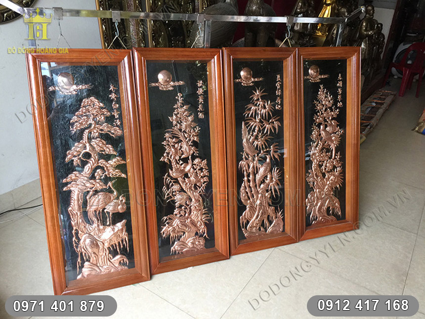 tranh tứ quý bằng đồng tranh tứ quý bằng đồng