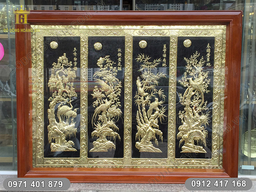 Tranh Tứ Quý tấm liền 2