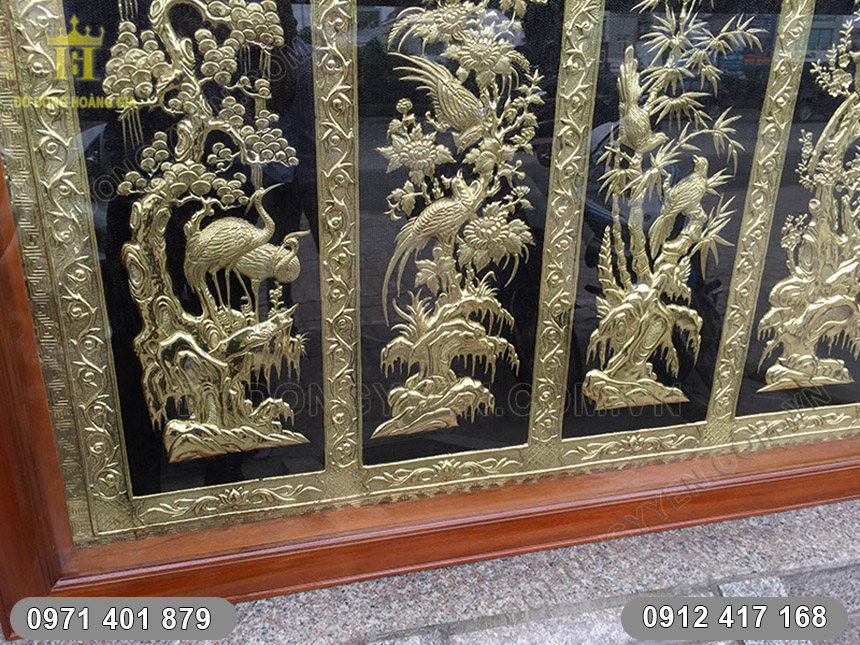 Tranh Tứ Quý tấm liền 3