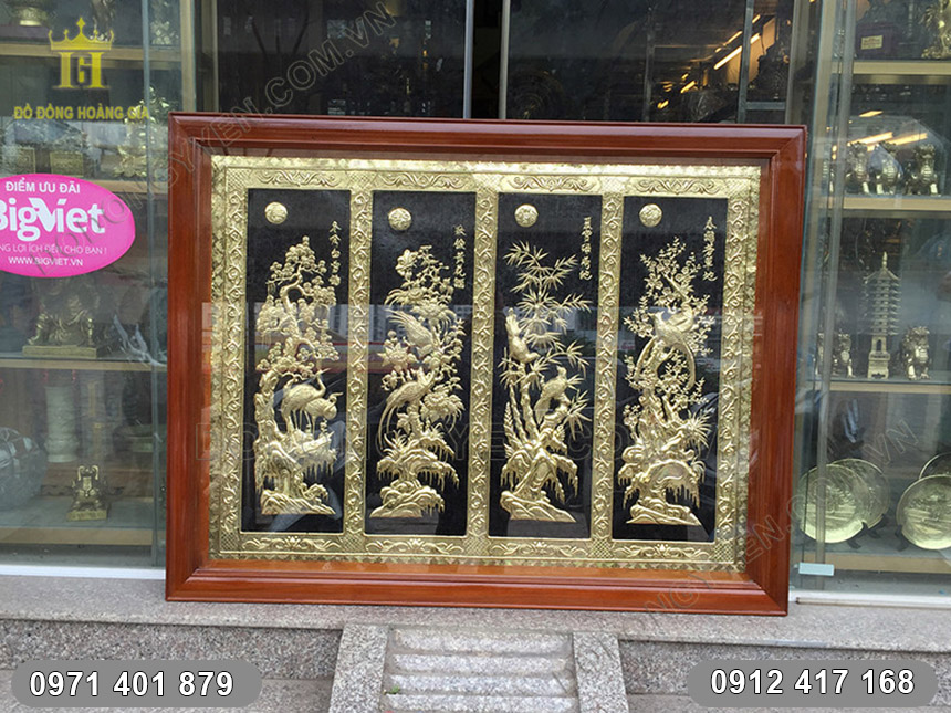 Tranh Tứ Quý tấm liền Tranh Tứ Quý tấm liền