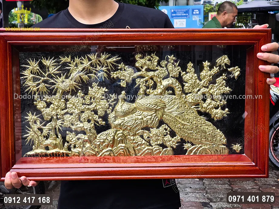 Tranh Uy&ecirc;n Ương Bằng Đồng V&agrave;ng Khổ Nhỏ