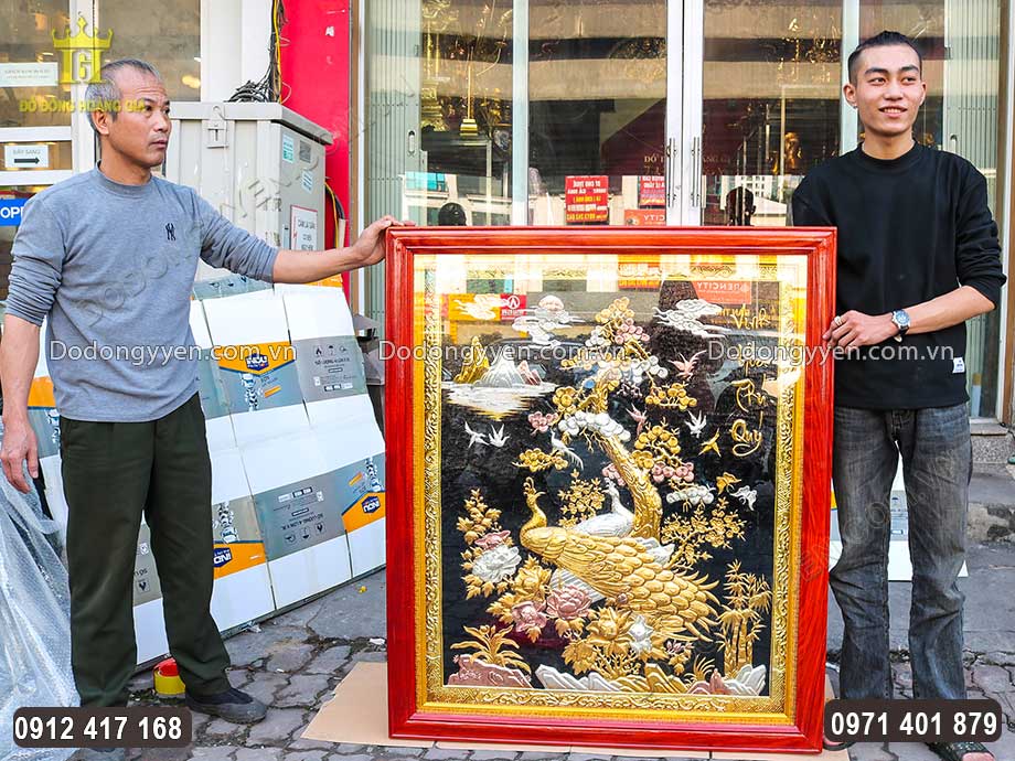 Tranh Vinh Hoa Phú Quý Khổ Đứng Mạ Tam Khí Cao Cấp