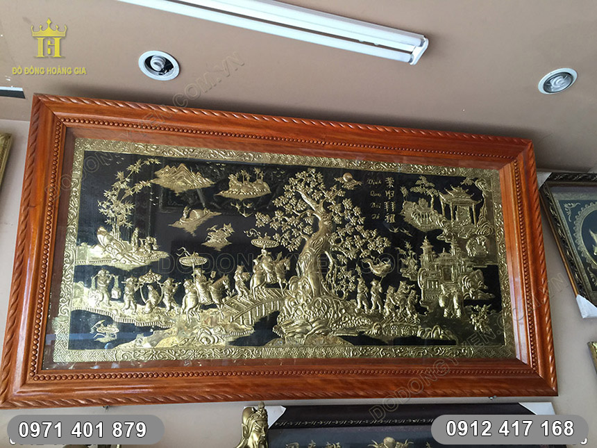 tranh vinh quy b&aacute;i tổ đồng v&agrave;ng