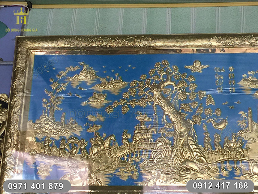 tranh vinh quy b&aacute;i tổ khung đồng
