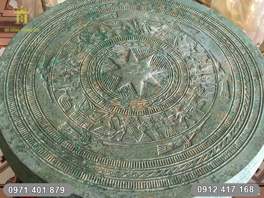 Trống Đồng Màu Rêu Xanh Giả Cổ Trống Đồng Màu Rêu Xanh Giả Cổ