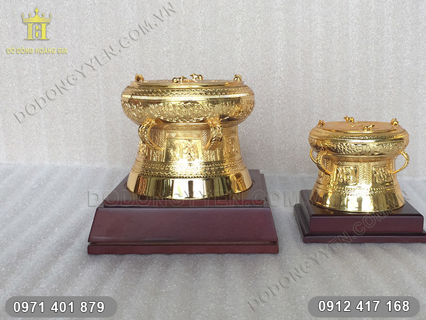 Trống đồng Mạ V&agrave;ng 24K
