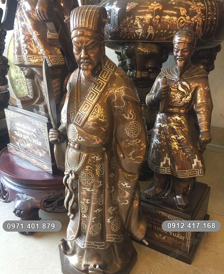 tượng đồng Khổng Minh khảm tam khí tượng đồng Khổng Minh