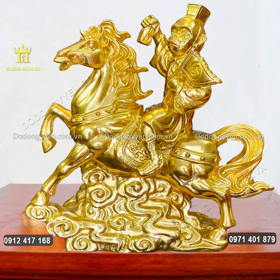 Tượng Đồng M&atilde; Thượng Phong Hầu D&aacute;t V&agrave;ng 9999 Cao Cấp