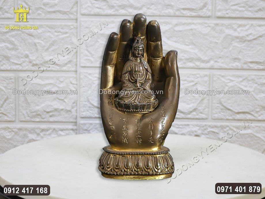 Tượng Bàn Tay Quan Thế Âm Bằng Đồng Hun Giả Cổ