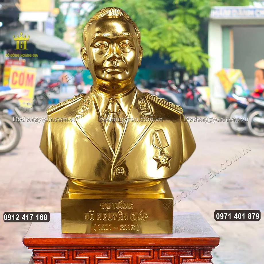 Tượng Ch&acirc;n Dung Đại Tướng V&otilde; Nguy&ecirc;n Gi&aacute;p D&aacute;t V&agrave;ng 9999