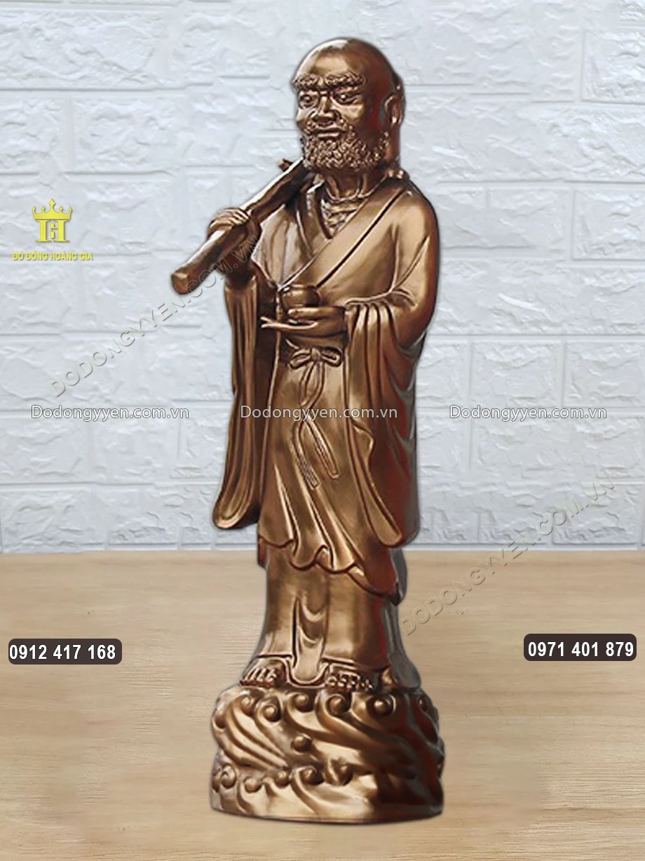 Tượng Đạt Ma Sư Tổ Bằng Đồng Đỏ Cao 90Cm