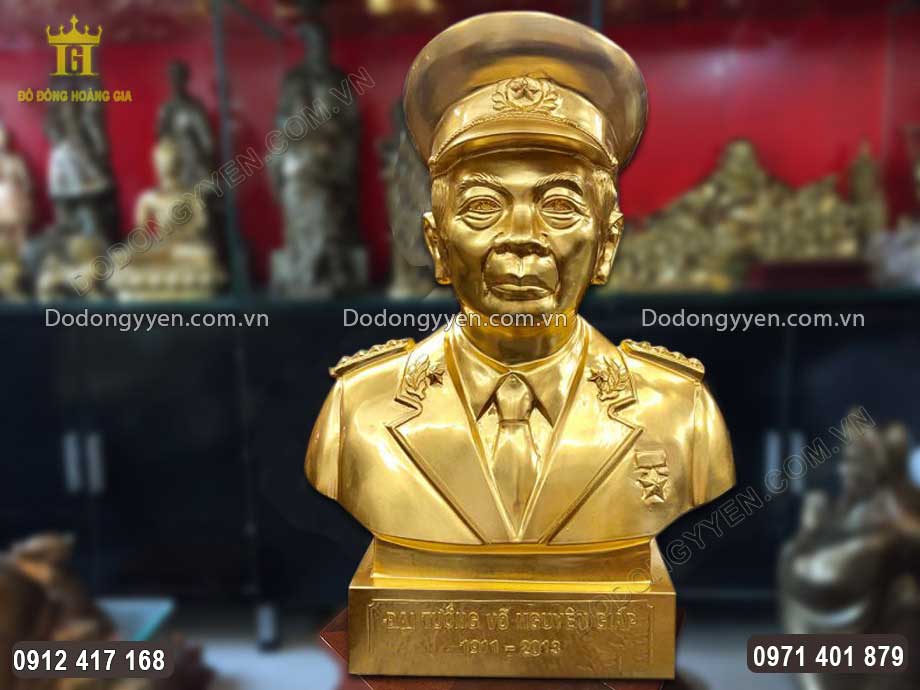 Tượng Đồng Võ Nguyên Giáp Dát Vàng 9999 Cao 42Cm