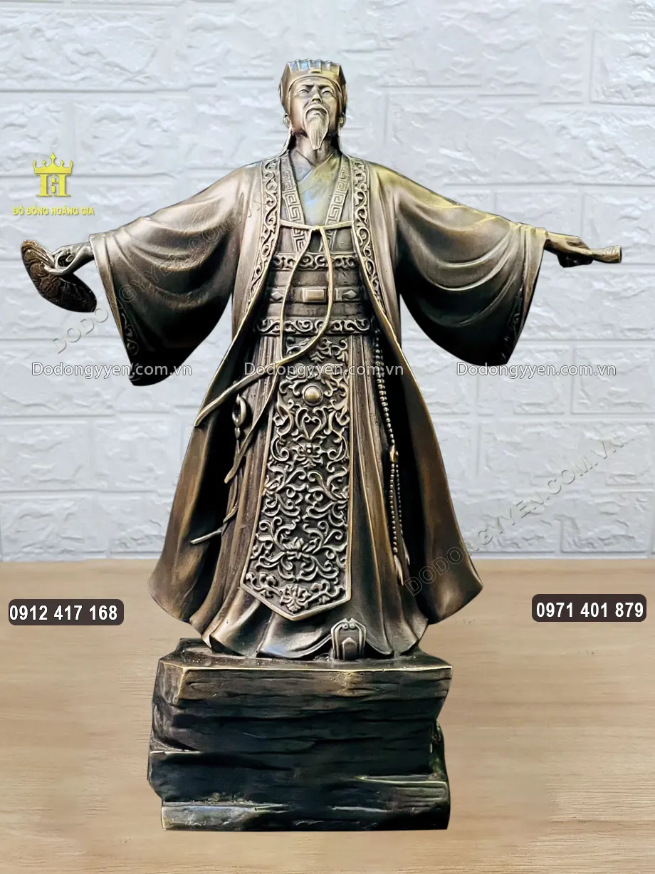 Tượng Khổng Minh Gia Cát Lượng Đón Gió Đông Cao 50Cm