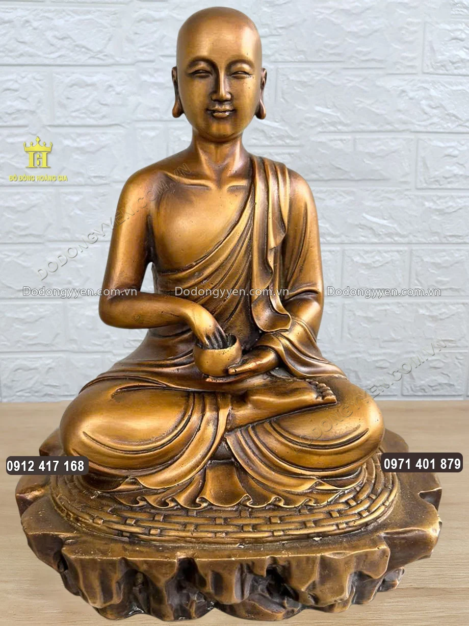 Tượng Th&aacute;nh Tăng Sivali Bằng Đồng Cao 27.5Cm