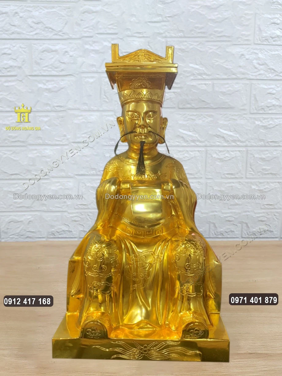 Tượng Vua Cha B&aacute;t Hải Bằng Đồng Đỏ Mạ V&agrave;ng 24K