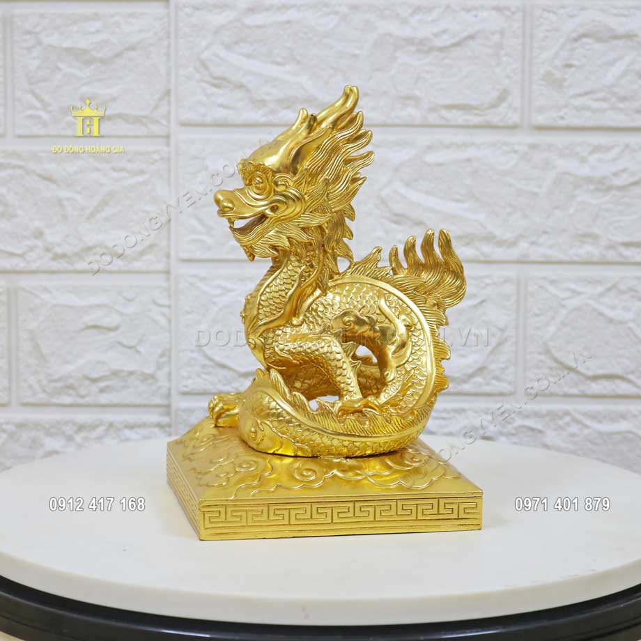 Ấn rồng bằng đồng được mạ v&agrave;ng 24K cao cấp 